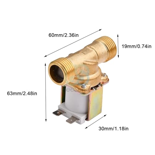 Électrovanne laiton 1/2" 24V NC interrupteur eau air normalement fermé - 5