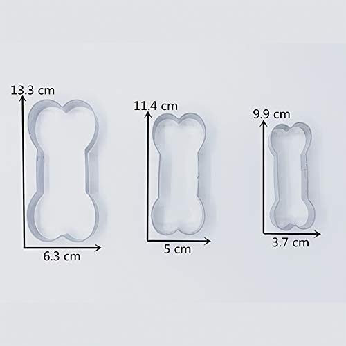 KENIAO Dog Bone/Dog Biscuit Cookie Cutters for Homemade Dog Treats Cookie Cutter Set- 3 Various Size - Large/5.4 Inches, Medium/4.6 Inches & Small/3.9 Inches - Stainless Steel