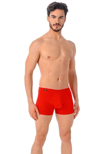 Teyli Boxershorts Herren Baumwolle - Komfortable Unterhosen für Männer - Klassische Herren Boxershorts für den Alltag - Bequeme Unterwäsche für Herren - Stilvolle Unterhosen für Herren Rot XL