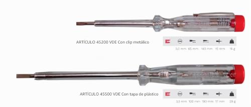 Miniatura 3 de H H Werkzeug 45200 45500 Vde - Comprobador De Tensión Y Fase, Hasta 250 V, 2 Piezas, Certificado Gs 0680, Fabricado En Alemania, Transparente Rojo, 140 Mm 190 Mm