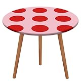 Jubonexis Mantel redondo de lunares rojos sobre rosa, impermeable, elástico, ajustable, para picnic, camping, comedor, 50 pulgadas