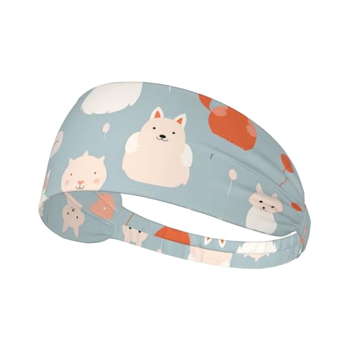 Cats of All Kinds Patterned Sports Headband, Yoga Headband, Suitable for Hiking, Running, and Cycling