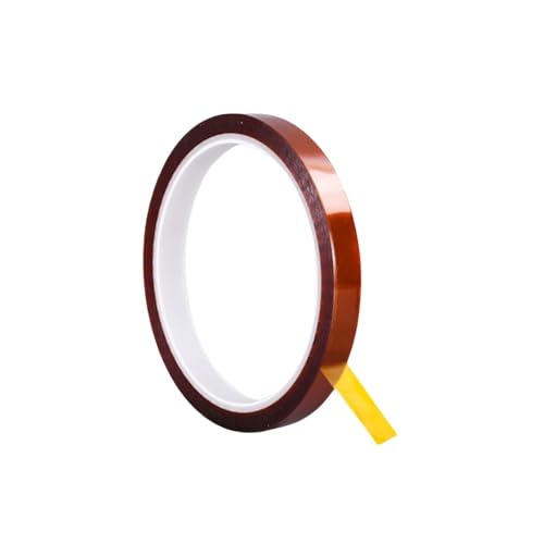 Heyumybit Cinta de Alta Temperatura,10mm x 33m Cinta Resistentes al Calor,Kapton Tape Cinta Aislante,Cinta Termica Sublimacion Para Enmascarar,Soldar,Sublimación