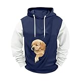 Übergroßer Unisex-Hoodie mit großer Tasche für kleine Hunde und Katzen, bequemer, lässiger Pullover für Hunde und Katzen (Blue, XXXL)
