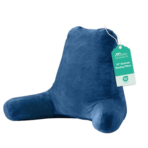 Image of Sasttie Reading Pillow for Bed, Back Pillow for Sitting Up, Navy