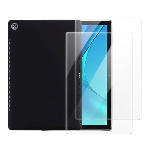 Protector de pantalla Huawei MediaPad M5 10 y funda 2 en 1 antiarañazos negra