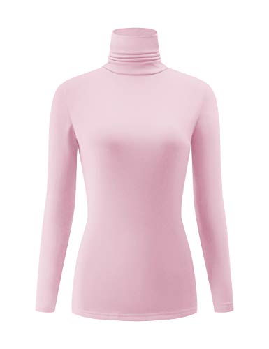 Image of Kindcall Casual Turtleneck Tops Lightweight Long Sleeve Soft Thermal Shirts for Women
