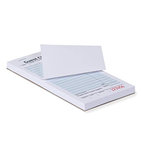 image for AmazonCommercial Guest Check Pads, Single Part, Perforated, White, 3-2