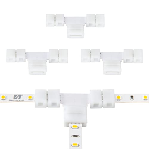 Image of Armacost Lighting SureLock Pro 2 Pin LED Strip Light Tape to Tape T Connectors (4 Pack) 560050