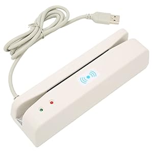 Lairun Credit Card Reader, Credit Card Skimmer Two Way Swiping Light Weight USB Interface for ID Authentication for Banking System for POS System