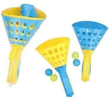 Image of FEDDE Pop and Catch Ball Game Set (2 Launcher Baskets & 2 Balls) Outdoor Sports Game Toys for Kids