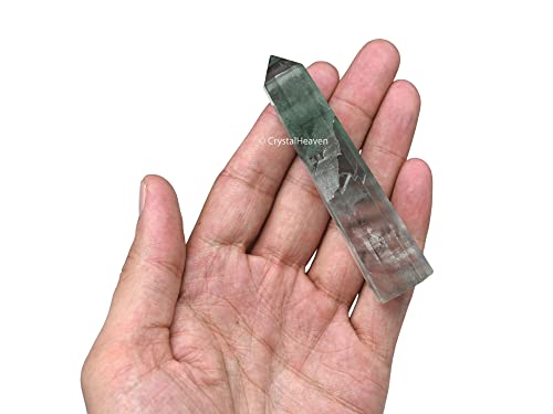 Image of Crystal Heaven Certified Green Fluorite Crystal Tower Obelisk Point for Chakra, Healing and Balancing - AAA Grade Original Certified Gemstone Agate for Reiki Meditation Yoga Spiritual (3-4 Inches)