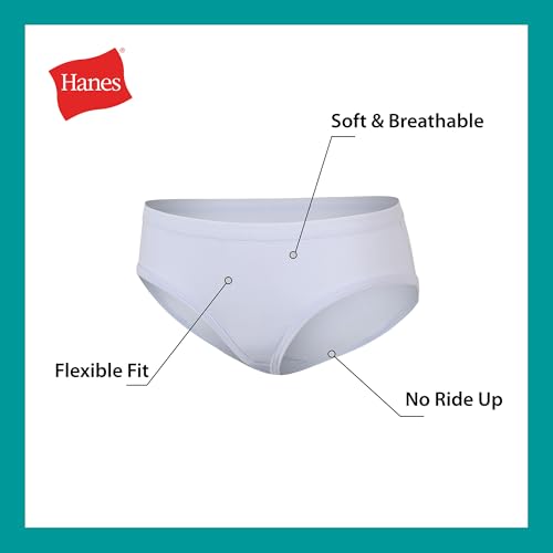 Hanes girls Bikini Underwear, Stretch Cotton Panties for Girls, Assorted, 12-pack Bikini Style Underwear (pack of 12)