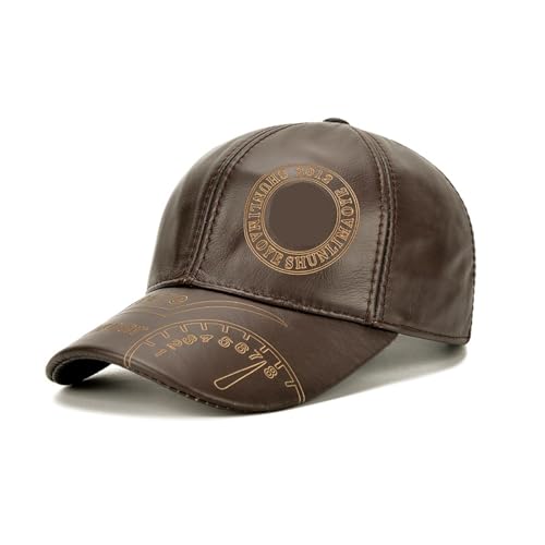 Hommes véritable Cuir de Vachette Casquette de Baseball décontracté en Cuir véritable Chapeau Automne Hiver véritable Cuir de Vachette Protection des...