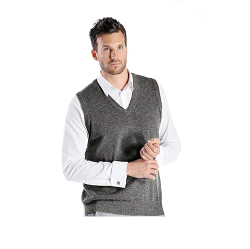 Cashmere Boutique 100% Pure Cashmere Pullover V Neck Sleeveless Sweater for Men – Classic, Vest Style, Soft and Warm Sweater