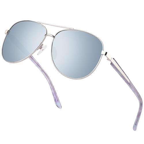 Image of BIRCEN Polarized Aviator Sunglasses Womens: Acetate Glasses UV Protection