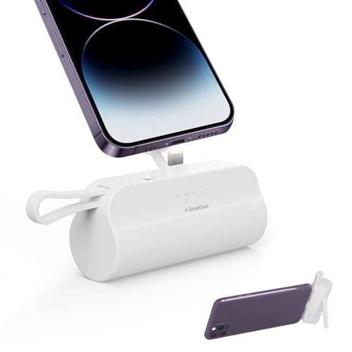 Portable Charger Small Power Bank：5000mAh Mini Compact Portable Phone Charger for Travel - Compatible with iPhone 14 13 Samsung (Black)