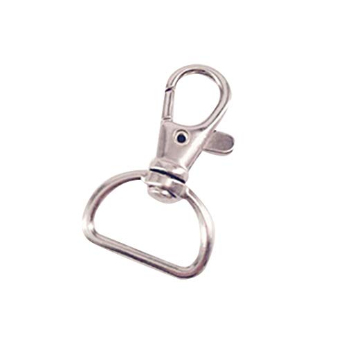 Pegcduu 25pcs D-ring Lobster Clasp Metal Keyring Spring Lock Buckle High Elastic Key Chain Snap Clasp Hook