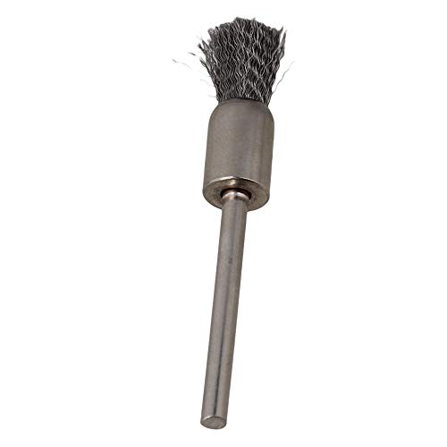 Image of ETFBUY 10PCS Silver 8mm Stainless Steel Extended Pen Shape Wire Brush Sweeping for Compatible Rotary Tool
