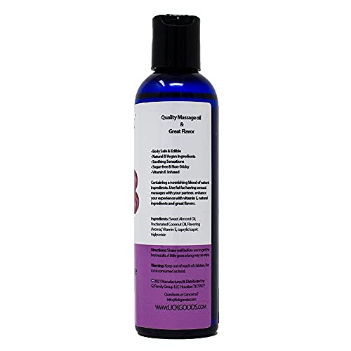 Grape Flavored Massage Oil For Massage Therapy - Relaxing Muscle Massage Men And Women With Natural Vitamin E Oil With Aromatherapy Oils For Skin Use - Essential Moisturizing Body Oils 4 Oz #TOP3