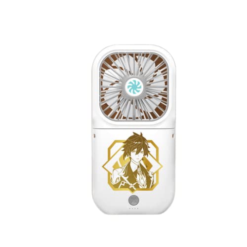KXQYIKYI 1pc Genshin Impact Small Fan portatile e pieghevole può caricare telefoni cellulari per gli appassionati di giochi (Zhongi)