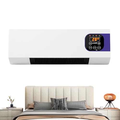 Jubilofex Calefactor de pared para baño - ventilador para dormitorio - calentador de pared con mando a distancia interior y exterior dormitorio sótano apartamento taller