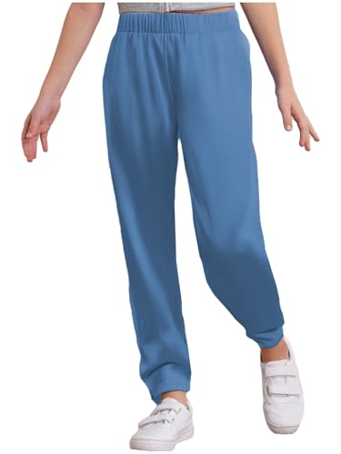 Moily Kids Girls Boys Silky Satin Dance Pants Mid-West Style Long Trousers Indian Kurta Sets Dusty Blue 8 Years