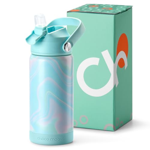 Choco Mocha Kids Water Bottle For School, Kids Insulated Water Bottle Stainless Steel for Girls, 14Oz Teal