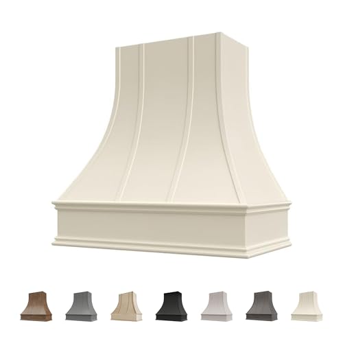 Riley & Higgs Curved Front Antique White Range Hood Cover