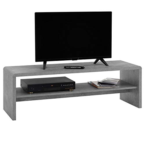 IDIMEX Table Basse Noelle, Table de Salon rectangulaire ou Meuble TV de 120 cm avec 1 étagère Espace de Rangement Ouvert, en mélaminé décor béton
