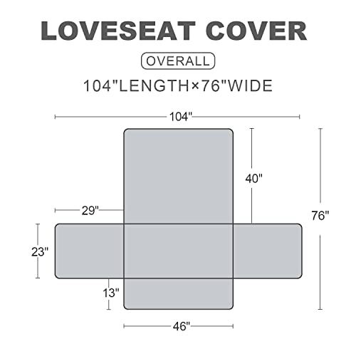 Snugglesinto Quilted Cover For Loveseat Sofa And Furniture,Easy-To-Install Water Resistant Slipcover,Advanced Non-Slip Furniture Protector For Kids,Dogs,Cats. Noble Gray #TOP5