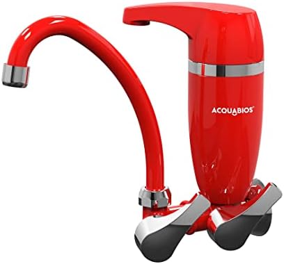 Torneira Móvel com Filtro Parede Acqua Premium Acquabios Vermelha...