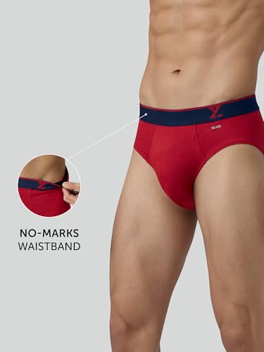 Image of XYXX Men's Traq Super Combed Cotton Regular Fit Solid Antibacterial Briefs with No Marks Waistband (Pack of 2)
