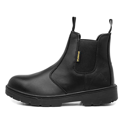EarthWorks Safety - EarthWorks Spanner Mens Black Leather Safety Boot - Size 8 UK - Black