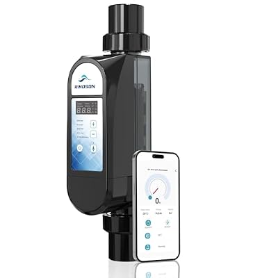 Rinoson Smart Saltwater Pool Chlorinator System with Five Year Warranty-App Remote Control & Titanium Plate Self-Cleaning WiFi Salt Chlorine Generator for Pools up to 22,000 Gallons
