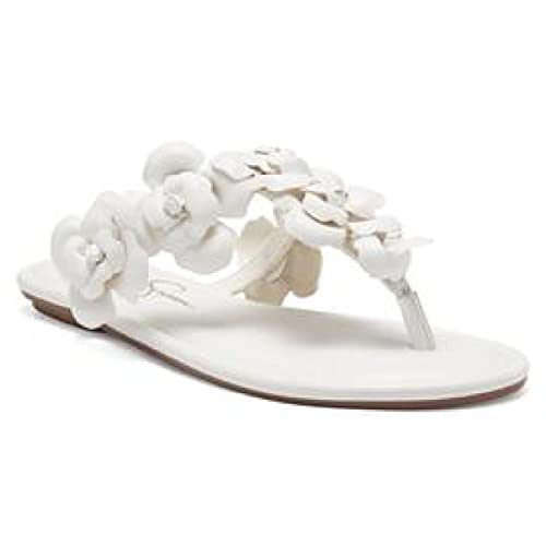 Jessica Simpson Ginima Women's Floral Flat Thong Sandals White Size 7.5