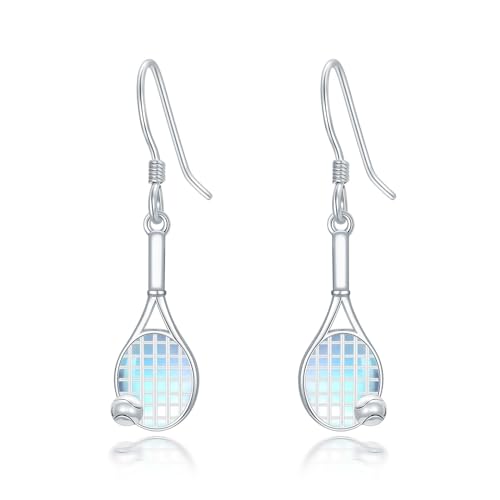 Boucles d'oreilles tennis en argent et pierre de lune pour célébrer votre passion