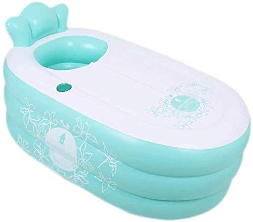 GEZHU Folding Bathtub Inflatable Swimming Pool Home Swimming Pool Adult Baby Swimming Pool Bath Thickening (Color : Pink) Enjoy your time indoors and outdoors. (Color : Blue)