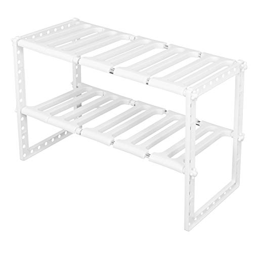 Pilipane Lagertange Lavabo Rack Zapatos Rack Cocina Almacenaje Diseño Unico Doble Capa Ajustable Estante para Cocina Baño Salón Dormitorio Blanco 38 70 cm 26 cm 38 cm