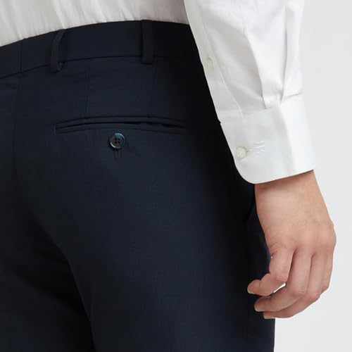 Image of Raymond Men's Mid Rise Polyester Blend Checks Pattern Slim Fit Flat Front Formal Trouser
