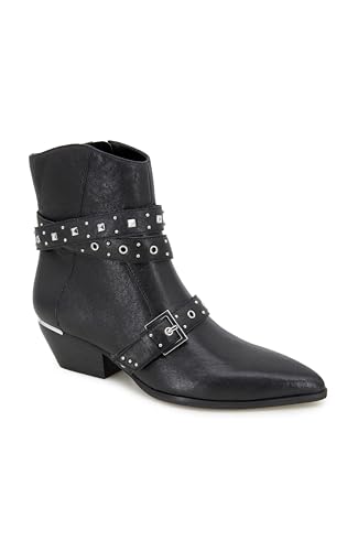 Kenneth Cole Women's Women's Fashion Western Boot, Black Leather, 7