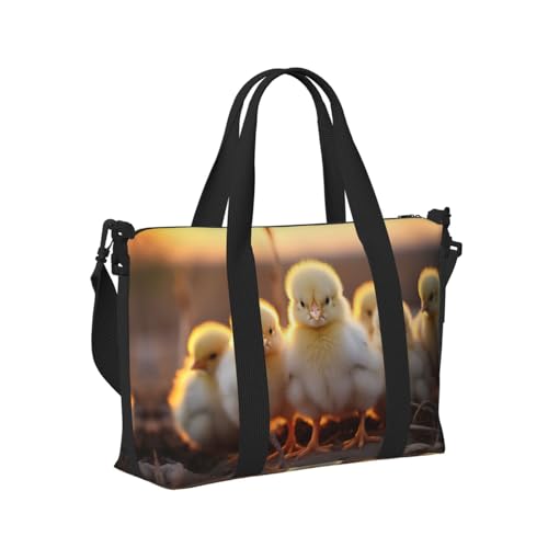 A Brood of Chickens7 print Gym Bag for Women,Carry on Weekender Overnight Duffle Bag,Personal Item Tote Bag3