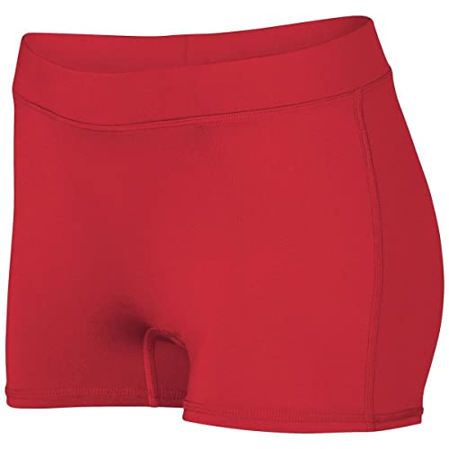 Augusta Sportswear Womens Dare Shorts â€“ Low-Rise Athletic Shorts, 4-Way Stretch and Moisture-Wicking Comfort for Women VR Red
