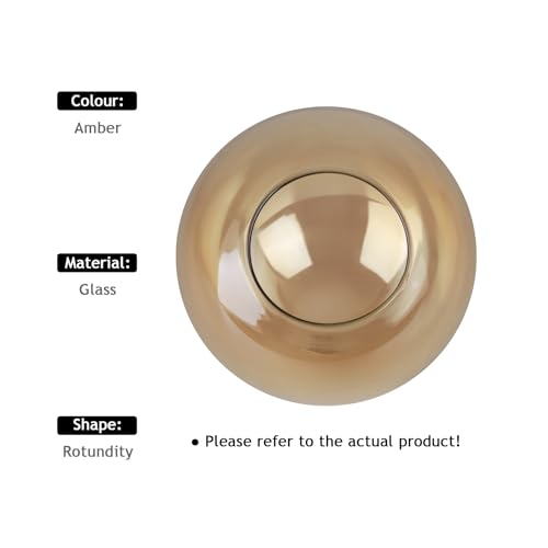 Image of 5.9 inch Amber Glass Globe Shade, 2.64 inch Opening Replacement Lampshade | Lighting Fixture Glass Accessories for Pendant Lights, Wall Lights, and Ceiling Lights