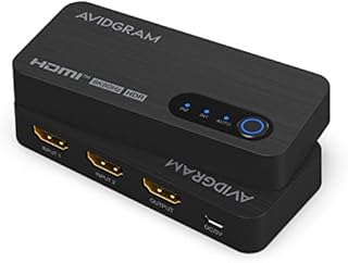 HDMI 2.1 Switch 8K, AVIDGRAM HDMI Switcher 2 in 1 Out, 2 Port 4K 120Hz Auto HDMI Selector Hub Support 8K@60Hz 48Gbps for Xbox Series X PS4 Pro PS5 Roku UHD TV Monitor Projector