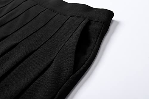 SANGTREE Women Girls Pleated Skirts with Shorts, Elastic Waist Uniform Plus Size Tennis Casual Skirt, 2 Years - US 4XL3