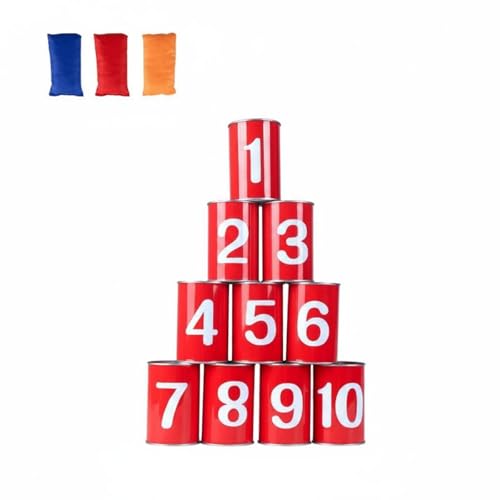 Juego de latas para niños modelo de números rojos