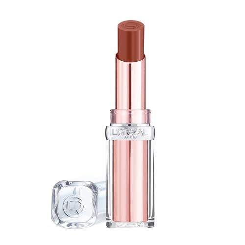 Image of L'Oreal Paris Lipstick, Balm-In-Lipstick, Keep Lips Hydrated, Smooth & Moisturising, Natural-Looking Shiny Finish, Glow Paradise, Shade: 107 Brown Enchante