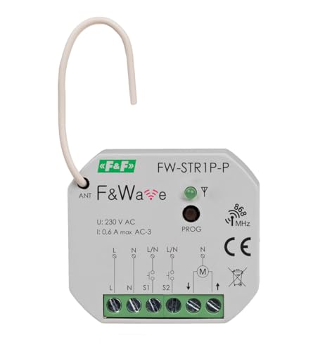 Con un design confortevole Controller per tapparelle radio 230V per fi60 100-265V AC/DC Multifunzione da incasso FW-STR1P-P f&f 5902431670959