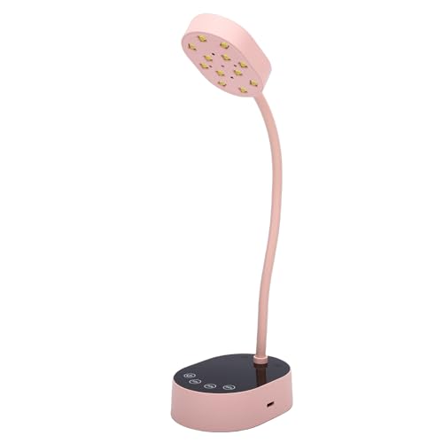 mingzhe Lámpara de Uñas Flexible con Cuello de Cisne, Mini Luz Uñas para Esmalte Gel, Secador LED Recargable con Sensor Automático, Lámpara Gel Curado Rápido (Rosa)